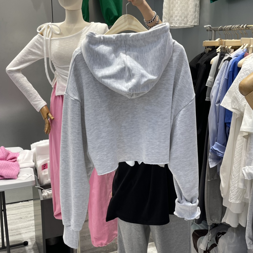 BEGINNING韓國直郵㊣女裝新款推薦職業休閑時尚衛衣兜帽短款BEGINNING衛衣