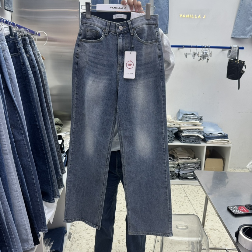 VANILLA J直郵韓國代購㊣女裝新品25春夏推薦熱賣時尚牛仔褲VANILLA J牛仔褲圖色1