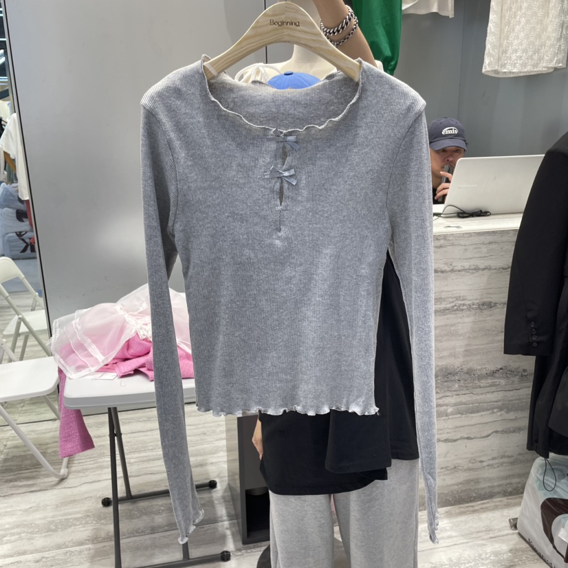 BEGINNING直郵韓國代購㊣女裝新品休閑推薦25春夏時尚長袖T恤BEGINNING長袖T恤圖色2