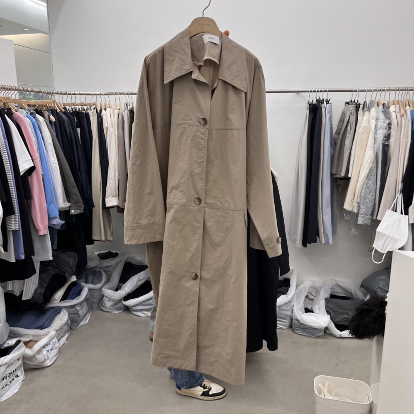 IDEE-A韓國㊣直郵東大門代購女裝新品休閑職業25春夏長款風衣IDEE-A長款風衣