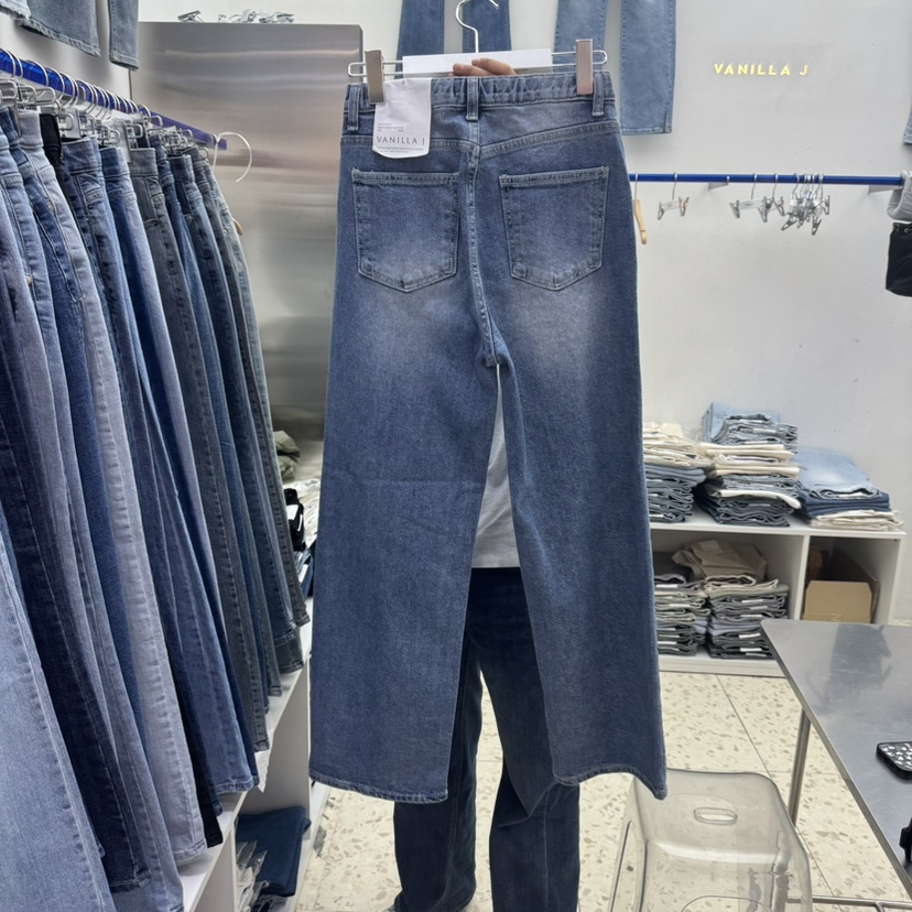 VANILLA J韓國直郵㊣女裝新品職業休閑人氣25春夏推薦牛仔褲VANILLA J牛仔褲