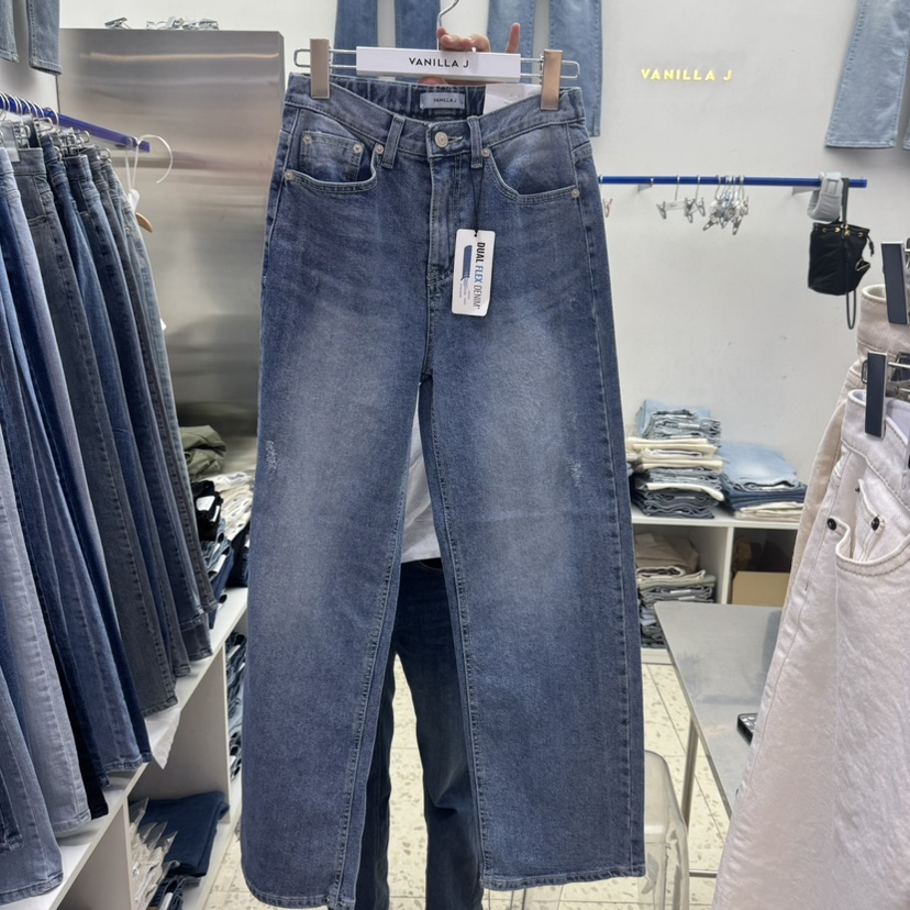 VANILLA J韓國直郵㊣女裝新品職業休閑人氣25春夏推薦牛仔褲VANILLA J牛仔褲圖色1