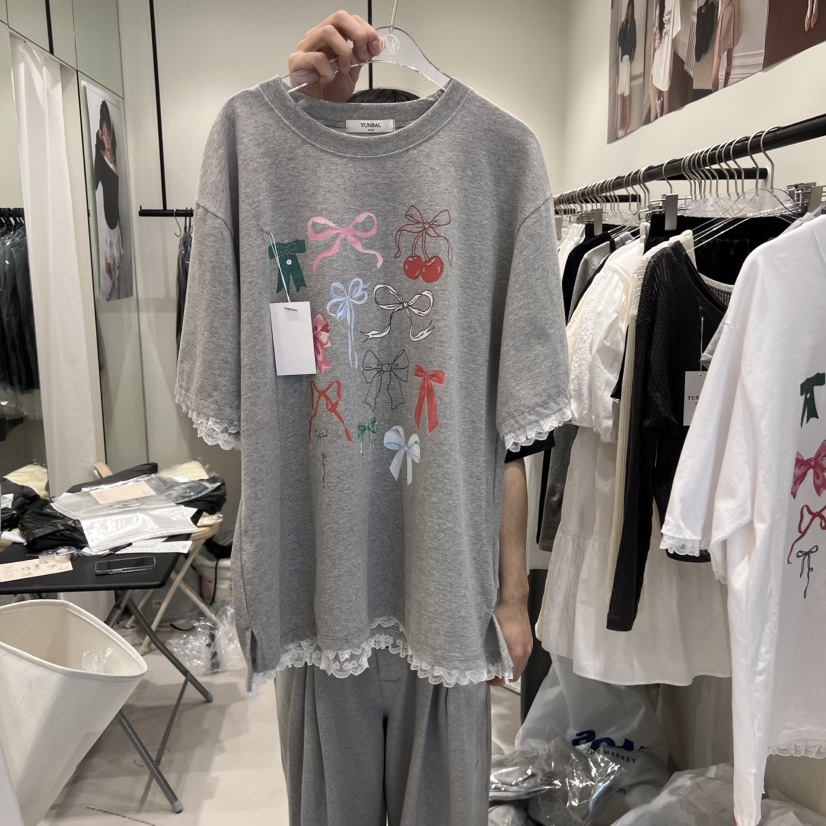 YUNBAL東大門代購女士新品推薦人氣25春夏休閑真品時尚職業T恤YUNBALT恤圖色3