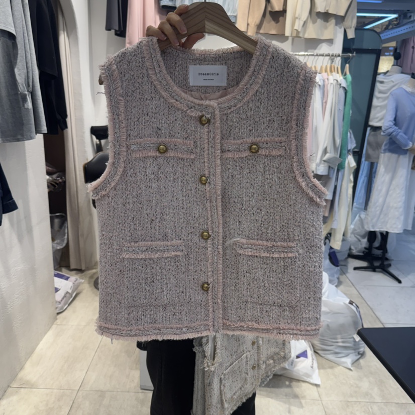 DREAM GIRIS韓國直郵女裝新品時尚職業熱賣休閑馬甲粗花呢DREAM GIRIS/HOT PLACE_ISSUE馬甲圖色3