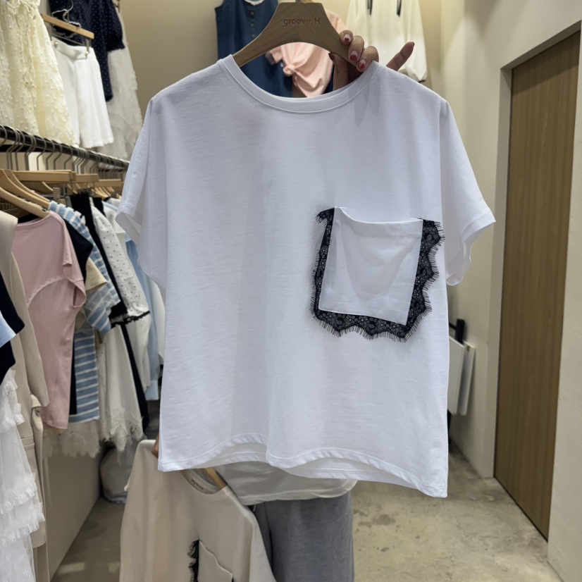 HOLYBANANA東大門直郵女裝新款熱賣人氣25春夏真品休閑T恤口袋groovy.H/HOLYBANANAT恤