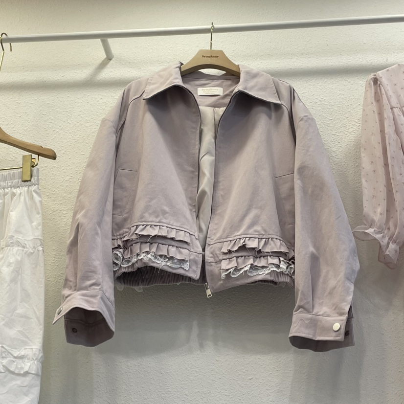 SYMPHONY東大門直郵女裝新品熱賣時尚職業25春夏夾克荷葉邊SYMPHONY夾克圖色1