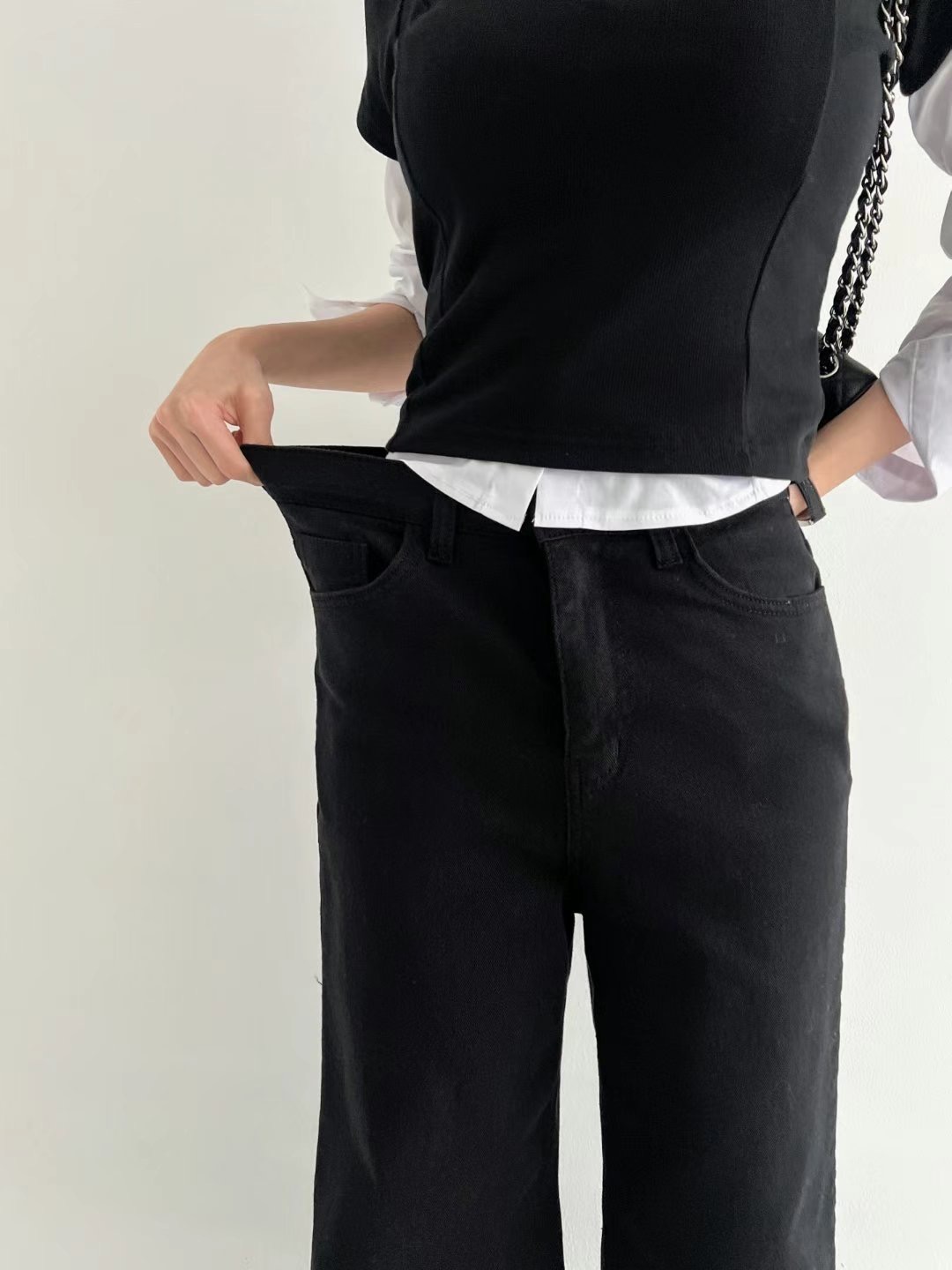 DEEP韓國直郵女裝新品休閑人氣時尚職業熱賣推薦真品牛仔褲DEEP牛仔褲