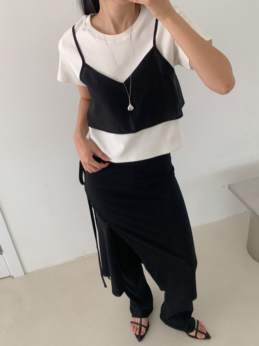 ROUGH東大門代購女裝新品職業時尚25春夏休閑吊帶背心歐根紗ROUGH吊帶/背心