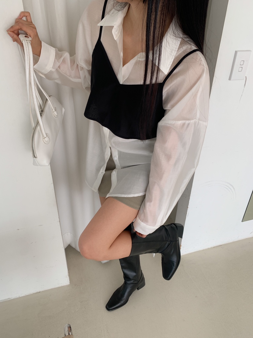 ROUGH東大門代購女裝新品職業時尚25春夏休閑吊帶背心歐根紗ROUGH吊帶/背心