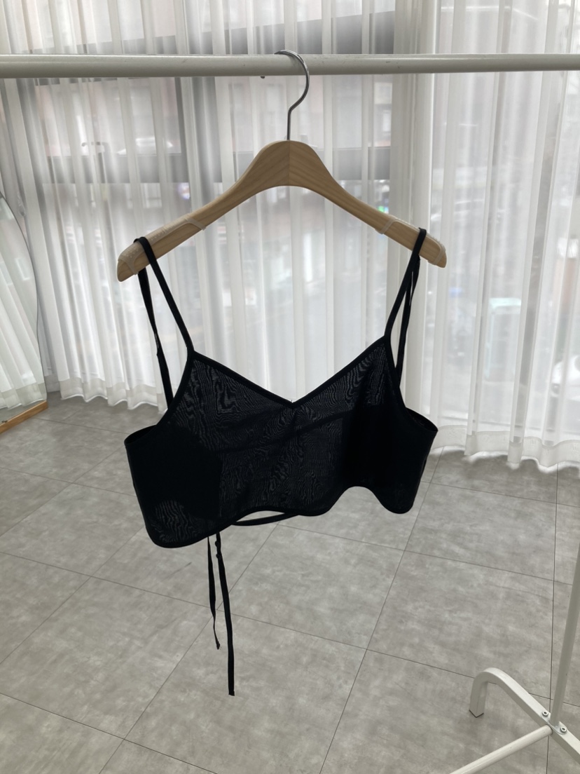 ROUGH東大門代購女裝新品職業時尚25春夏休閑吊帶背心歐根紗ROUGH吊帶/背心圖色2