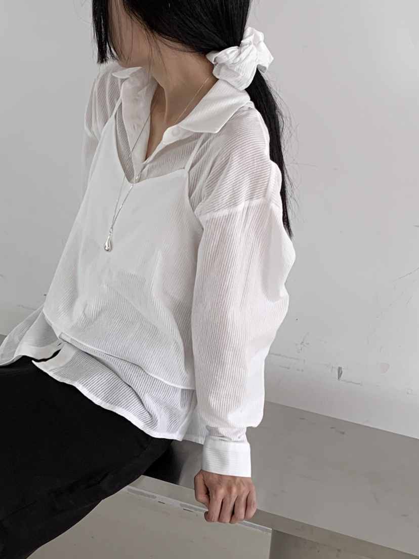 ROUGH韓國直郵女士新品時尚休閑真品熱賣人氣25春夏襯衫蕾絲衫ROUGH襯衫/蕾絲衫