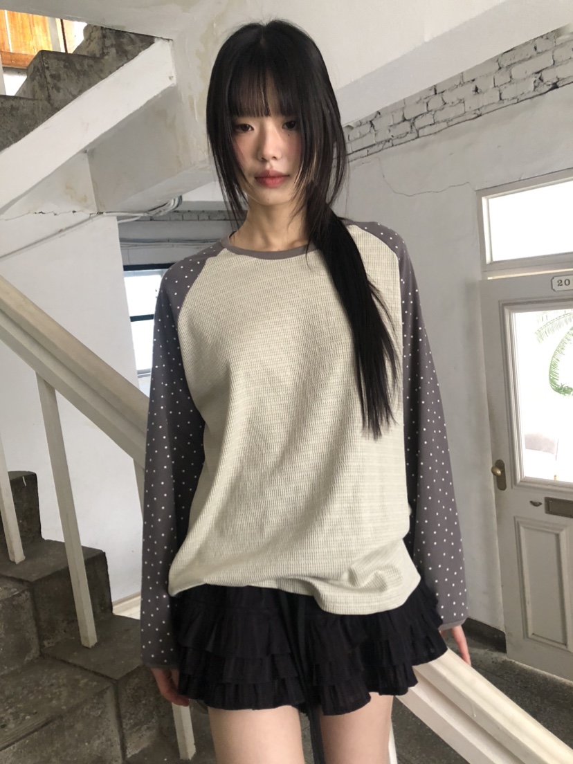 FLASH韓國直郵女士新款真品25春夏推薦職業熱賣休閑長袖T恤FLASH長袖T恤