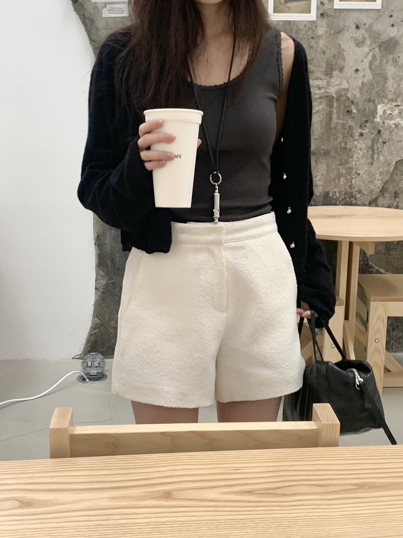 LOGARDEN韓國直郵女士新品推薦時尚休閑職業人氣短褲粗花呢LO GARDEN短褲