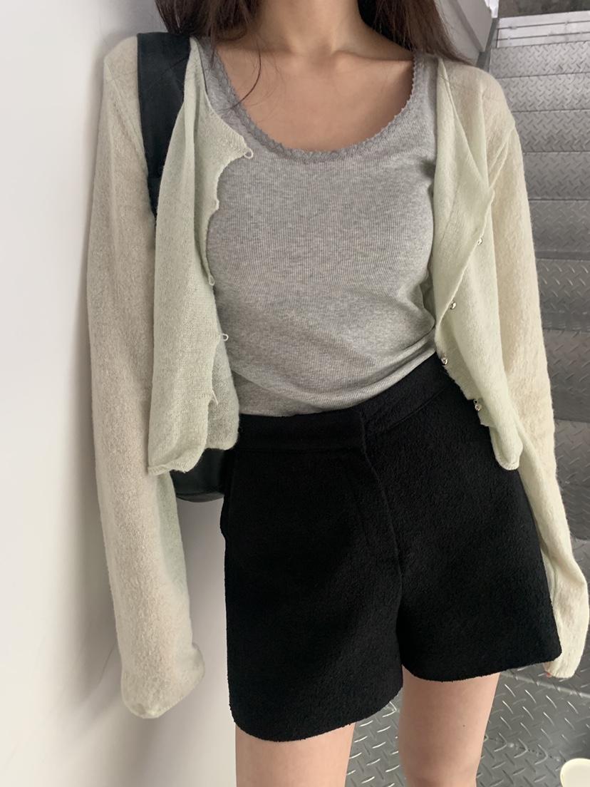LOGARDEN韓國直郵女士新品推薦時尚休閑職業人氣短褲粗花呢LO GARDEN短褲