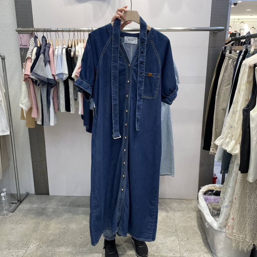 BLOOM東大門實拍女士新品人氣25春夏真品推薦熱賣連衣裙含腰帶BLOOM-Q連衣裙圖色2