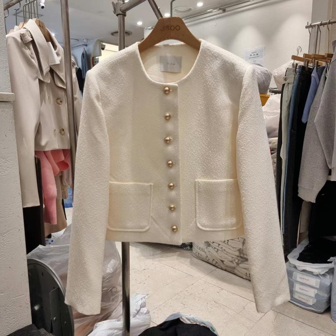 JISOO韓國代購女裝新品熱賣人氣時尚推薦25春夏職業夾克粗花呢JISOO夾克