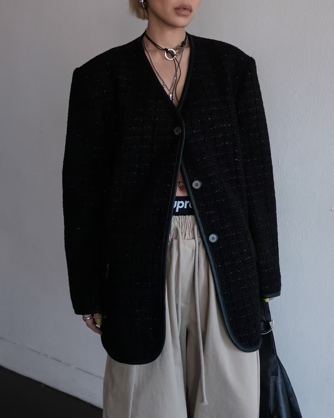 MINICLOSET東大門實拍女士新品時尚休閑人氣熱賣夾克粗花呢MINICLOSET夾克圖色2
