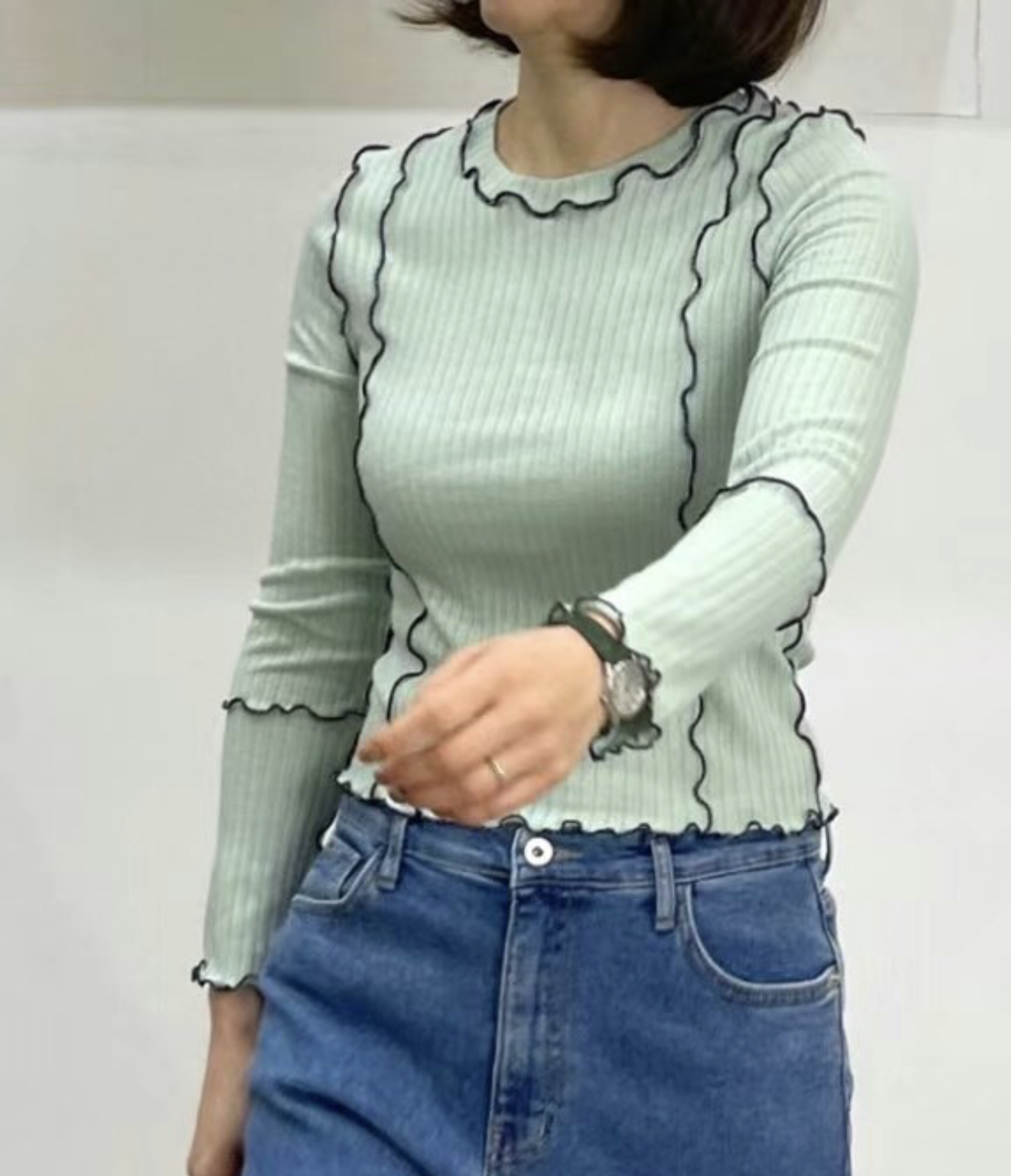 CRUCIALSTAR東大門實拍女裝新款25春夏職業人氣熱賣長袖T恤CRUCIALSTAR長袖T恤圖色3