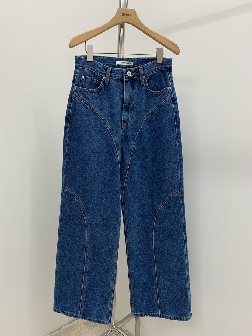 LOVE MY SANTA直郵韓國代購㊣女裝新款熱賣25春夏時尚牛仔褲Santa/LOVE MY SANTA牛仔褲圖色1