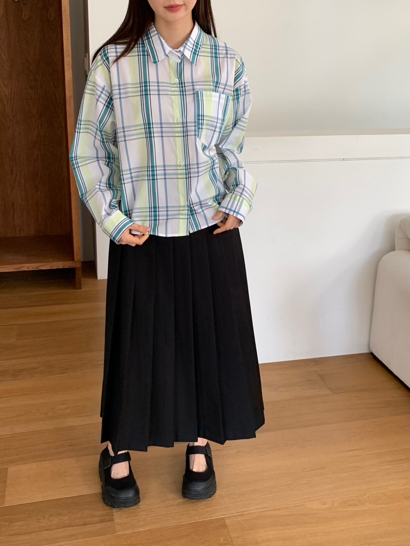 LOVE MY SANTA直郵韓國代購㊣女裝新品25春夏襯衫蕾絲衫格紋Santa/LOVE MY SANTA襯衫/蕾絲衫