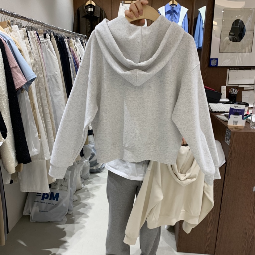 ALATE直郵韓國代購㊣女裝新款時尚職業25春夏熱賣衛衣拉鏈兜帽LEGACY衛衣
