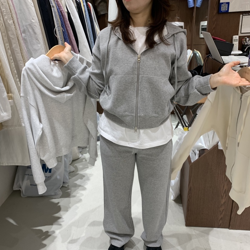 ALATE直郵韓國代購㊣女裝新款時尚職業25春夏熱賣衛衣拉鏈兜帽LEGACY衛衣圖色3