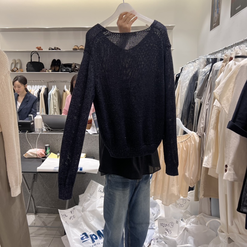 WOOD SAGE韓國直郵㊣東大門實拍女裝新款25春夏熱賣針織衫WOOD SAGE針織衫