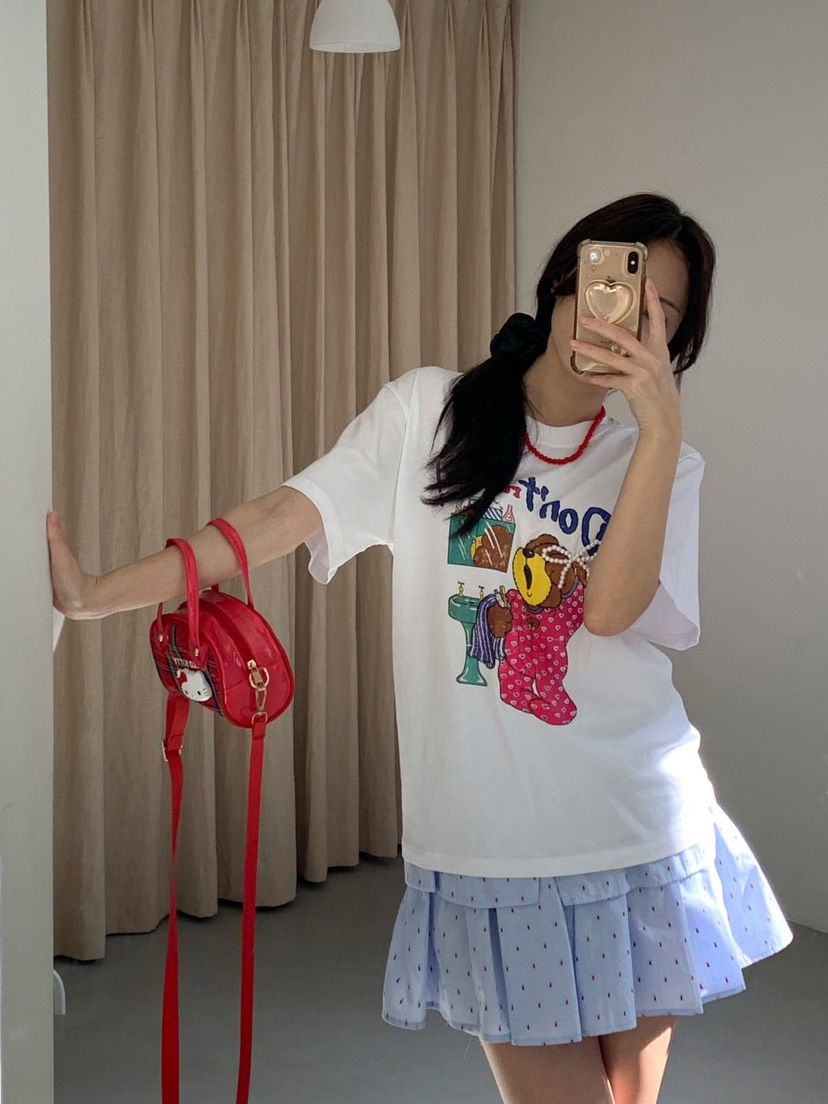 MAISONDEGLORY直郵韓國代購㊣女裝新品熱賣25春夏休閑T恤小熊MAISON DE GLORYT恤