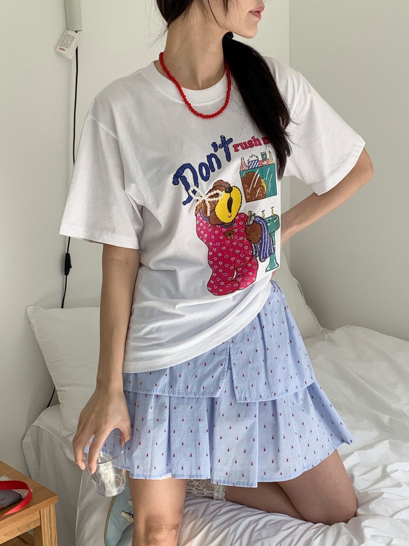 MAISONDEGLORY直郵韓國代購㊣女裝新品熱賣25春夏休閑T恤小熊MAISON DE GLORYT恤