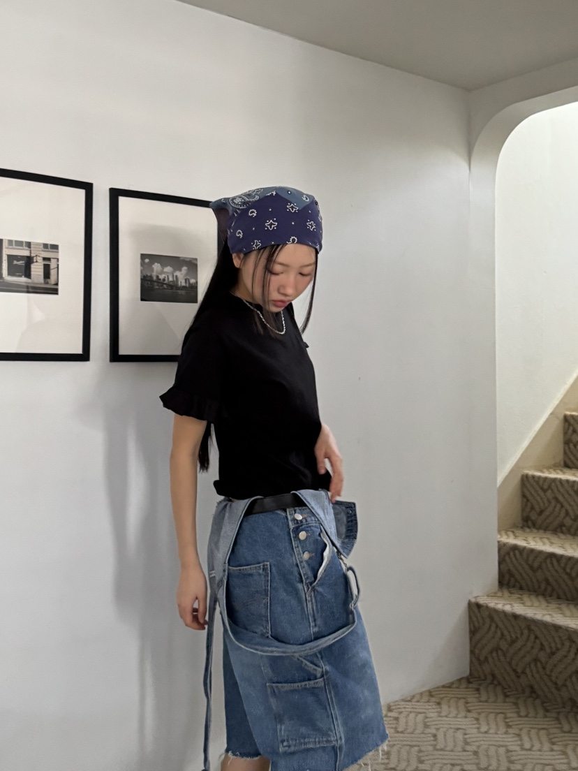 SUNDER MARKET韓國直郵㊣女裝新品人氣25春夏熱賣T恤荷葉邊SUNDER MARKETT恤