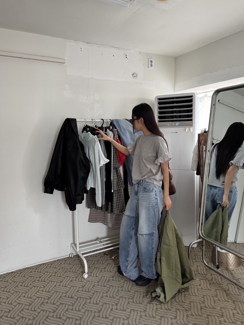 SUNDER MARKET韓國直郵㊣女裝新品人氣25春夏熱賣T恤荷葉邊SUNDER MARKETT恤