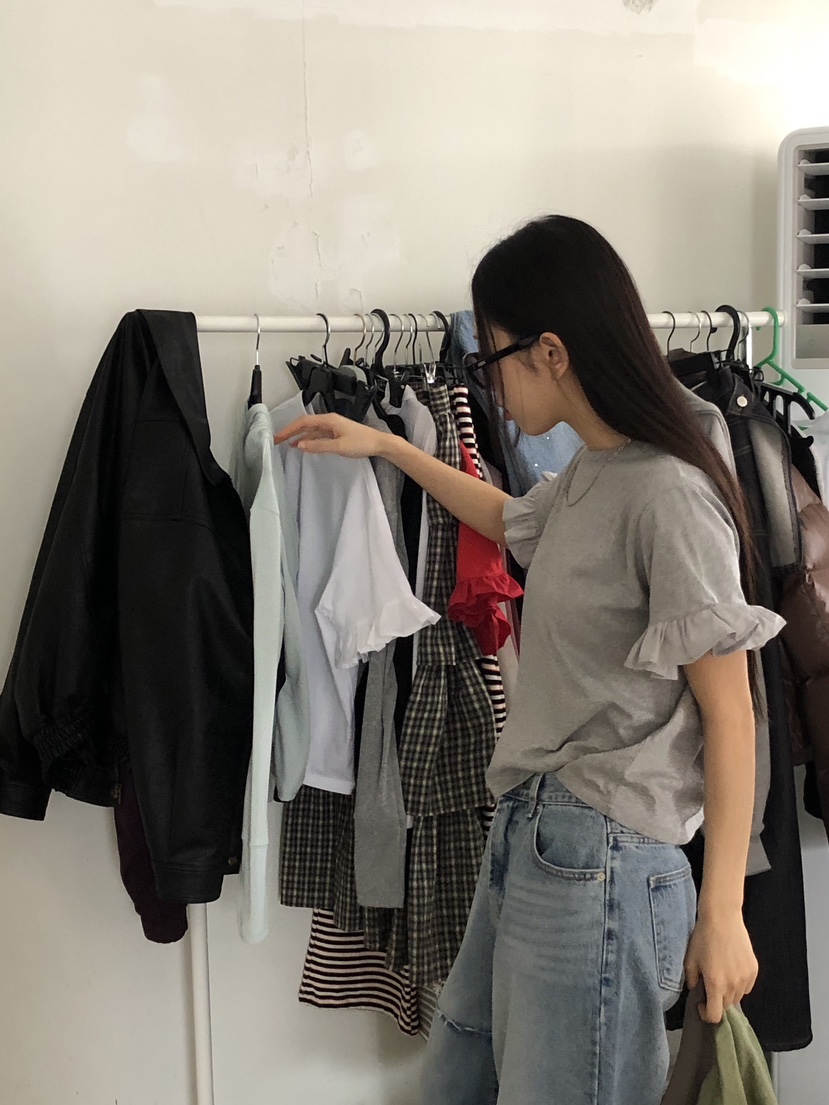 SUNDER MARKET韓國直郵㊣女裝新品人氣25春夏熱賣T恤荷葉邊SUNDER MARKETT恤