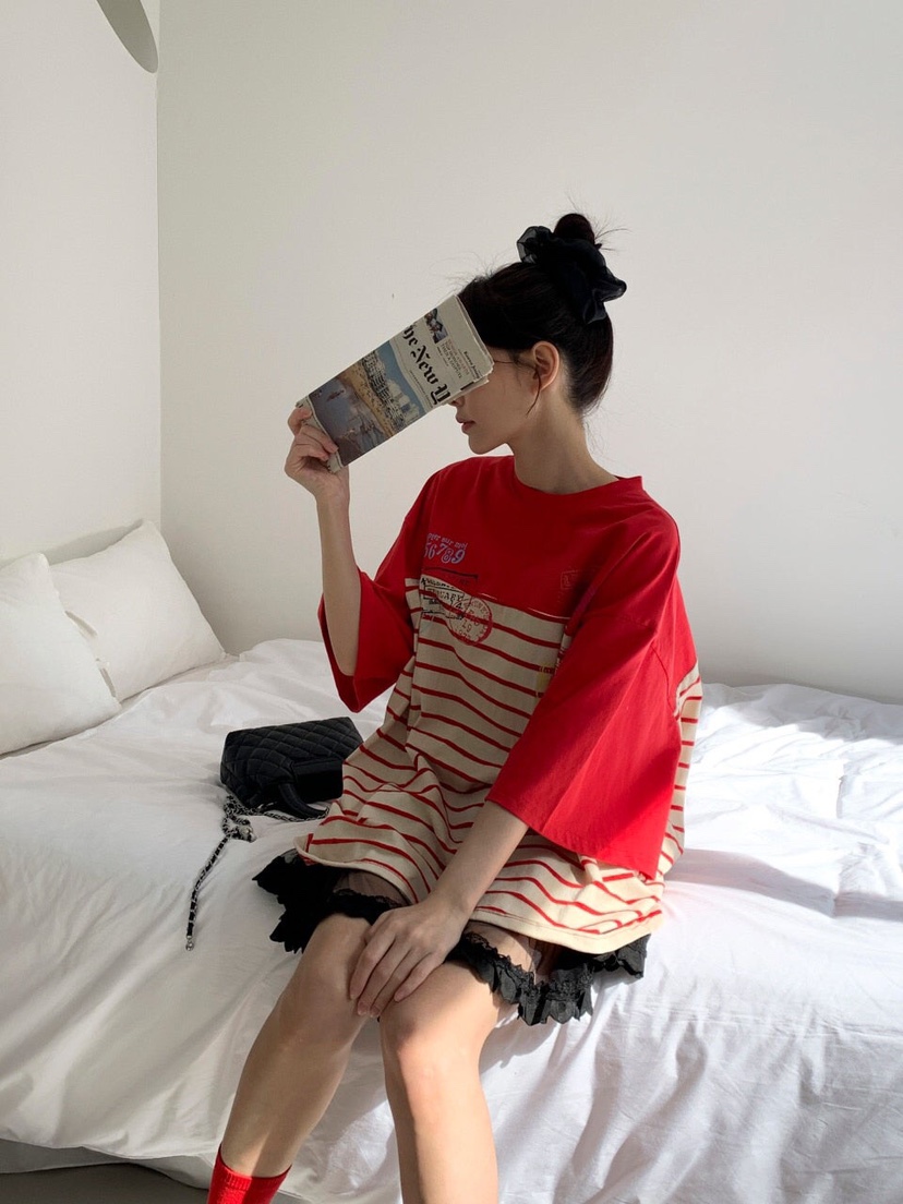 MAISONDEGLORY韓國㊣直郵東大門代購女裝新品熱賣推薦T恤條紋MAISON DE GLORYT恤