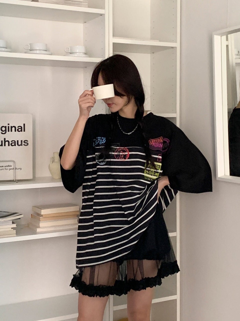 MAISONDEGLORY韓國㊣直郵東大門代購女裝新品熱賣推薦T恤條紋MAISON DE GLORYT恤