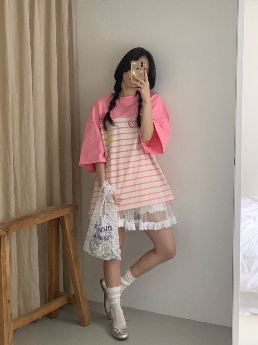 MAISONDEGLORY韓國㊣直郵東大門代購女裝新品熱賣推薦T恤條紋MAISON DE GLORYT恤