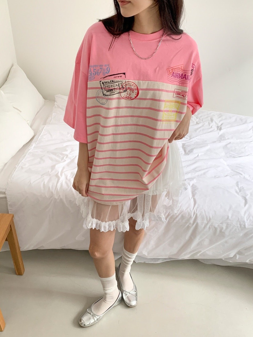 MAISONDEGLORY韓國㊣直郵東大門代購女裝新品熱賣推薦T恤條紋MAISON DE GLORYT恤
