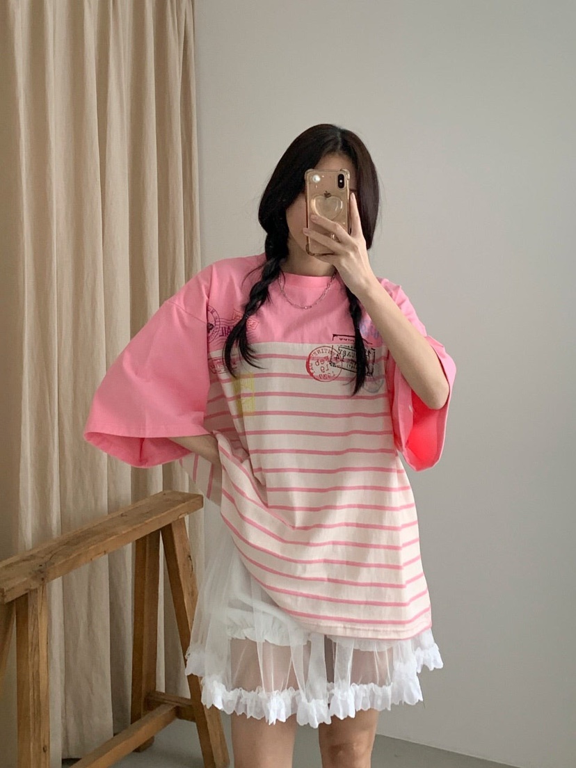 MAISONDEGLORY韓國㊣直郵東大門代購女裝新品熱賣推薦T恤條紋MAISON DE GLORYT恤圖色2