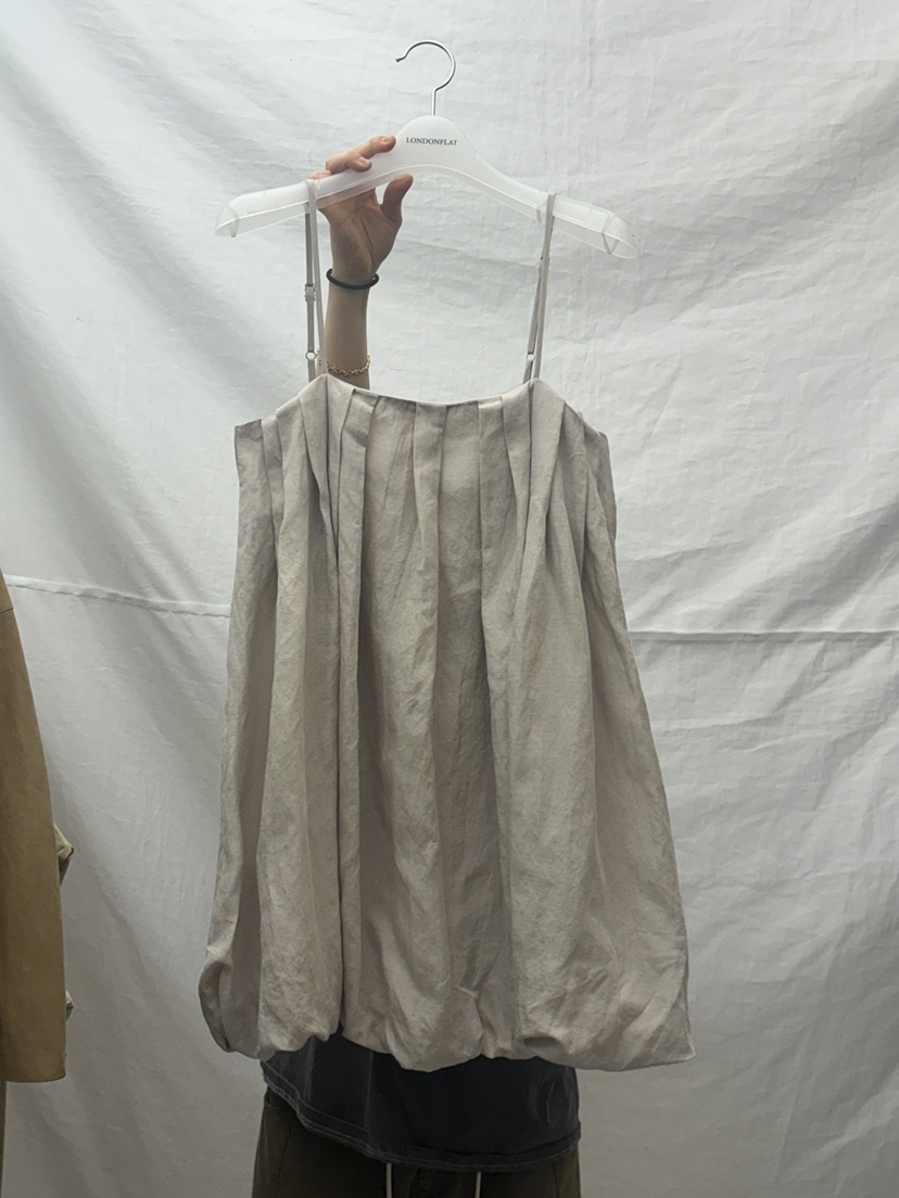 LONDON FLAT直郵韓國代購㊣女裝新品時尚推薦職業連衣裙亞麻LONDON FLAT連衣裙