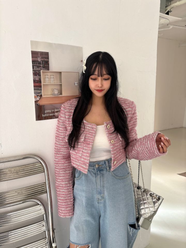 mars韓國直郵女裝新品職業休閑25春夏推薦真品時尚夾克粗花呢mars夾克