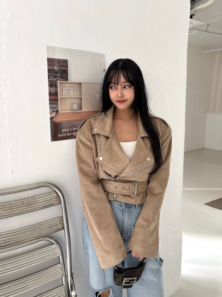 mars韓國直郵女裝新品真品25春夏熱賣推薦夾克含腰帶絨面革mars夾克