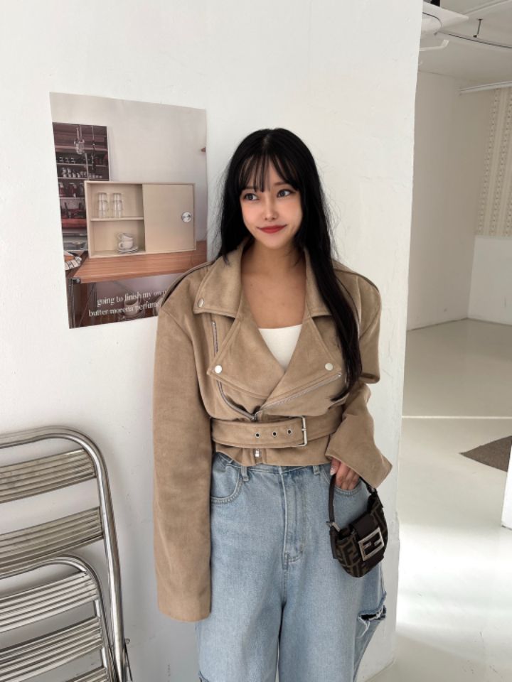mars韓國直郵女裝新品真品25春夏熱賣推薦夾克含腰帶絨面革mars夾克