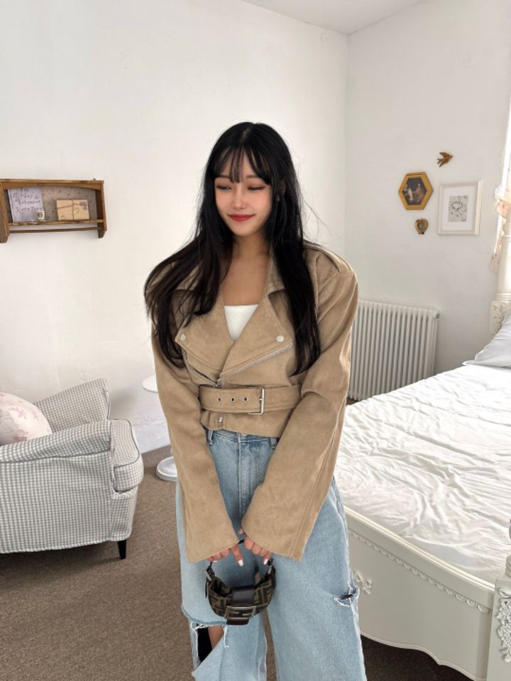 mars韓國直郵女裝新品真品25春夏熱賣推薦夾克含腰帶絨面革mars夾克