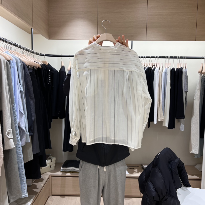MEMOIRE東大門直郵女裝新品時尚人氣職業休閑襯衫蕾絲衫條紋MEMOIRE襯衫/蕾絲衫