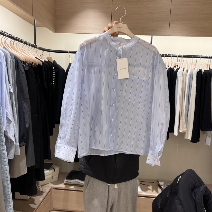 MEMOIRE東大門直郵女裝新品時尚人氣職業休閑襯衫蕾絲衫條紋MEMOIRE襯衫/蕾絲衫圖色2