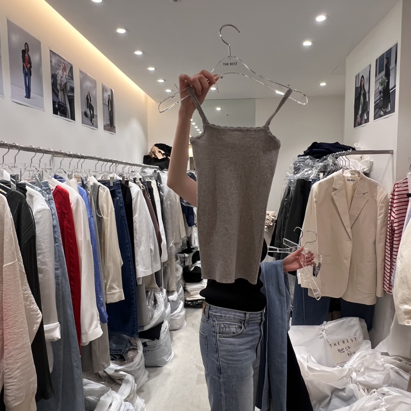 THE REST東大門代購女士新品休閑熱賣吊帶背心不含內搭手工THE REST/UNNOEUD吊帶/背心圖色2