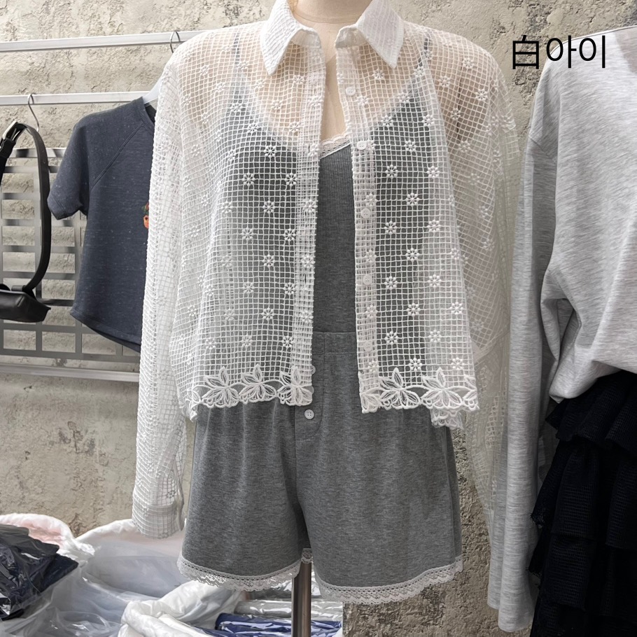 SOLD OUT韓國代購女裝新款人氣真品25春夏時尚職業襯衫蕾絲衫SOLD OUT襯衫/蕾絲衫圖色1