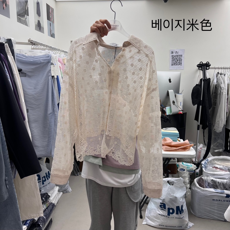 SOLD OUT韓國代購女裝新款人氣真品25春夏時尚職業襯衫蕾絲衫SOLD OUT襯衫/蕾絲衫圖色2
