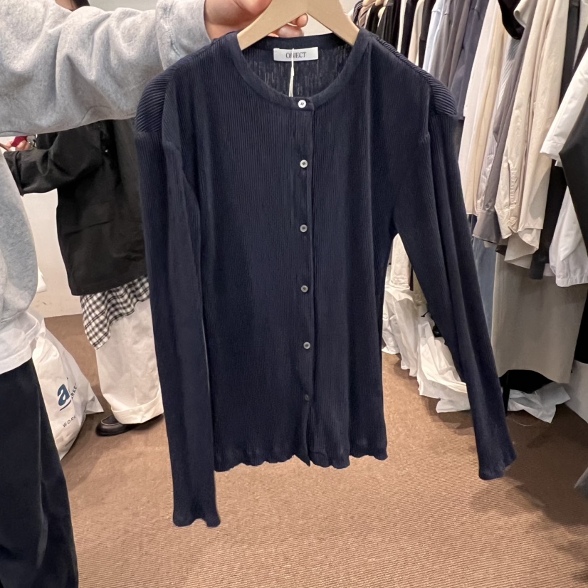 OBJECT韓國代購女裝新品熱賣時尚職業推薦25春夏襯衫蕾絲衫褶皺OBJECT襯衫/蕾絲衫