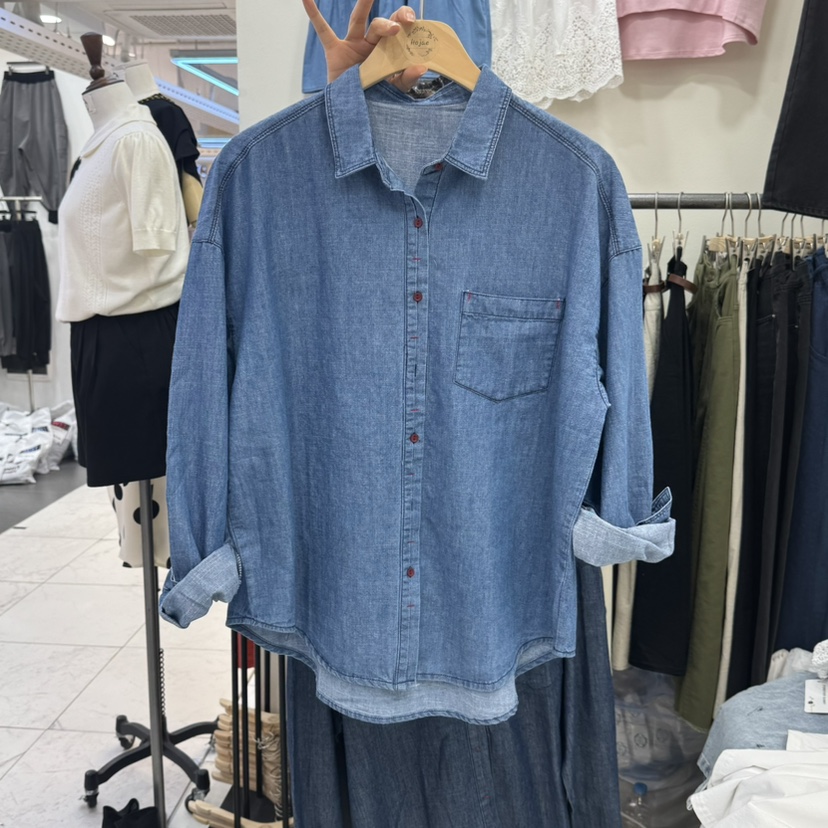HOJAE韓國代購女士新款人氣時尚真品25春夏職業熱賣襯衫蕾絲衫MID-LEVEL JUMP襯衫/蕾絲衫