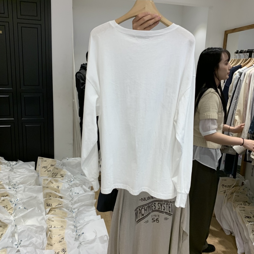 VENIR-a直郵韓國代購㊣女裝新品職業推薦時尚熱賣休閑長袖T恤VENIR-a長袖T恤